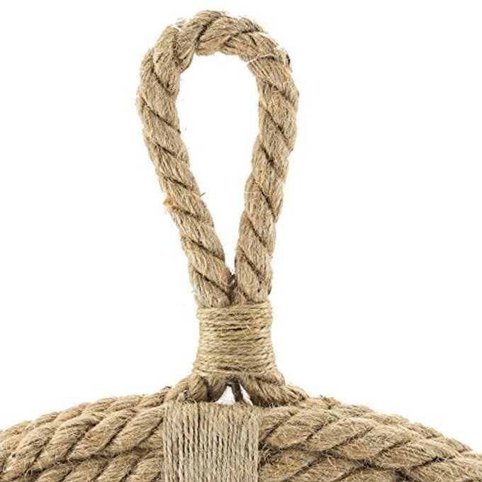 Stonebriar Vintage Nautical 16.5" Round Wall Mirror with Rope Wrapped Trim and Hanging Loop, Decorative Rustic Decor for the Living Room, Bedroom, Bathroom, and Entryway - Image 5