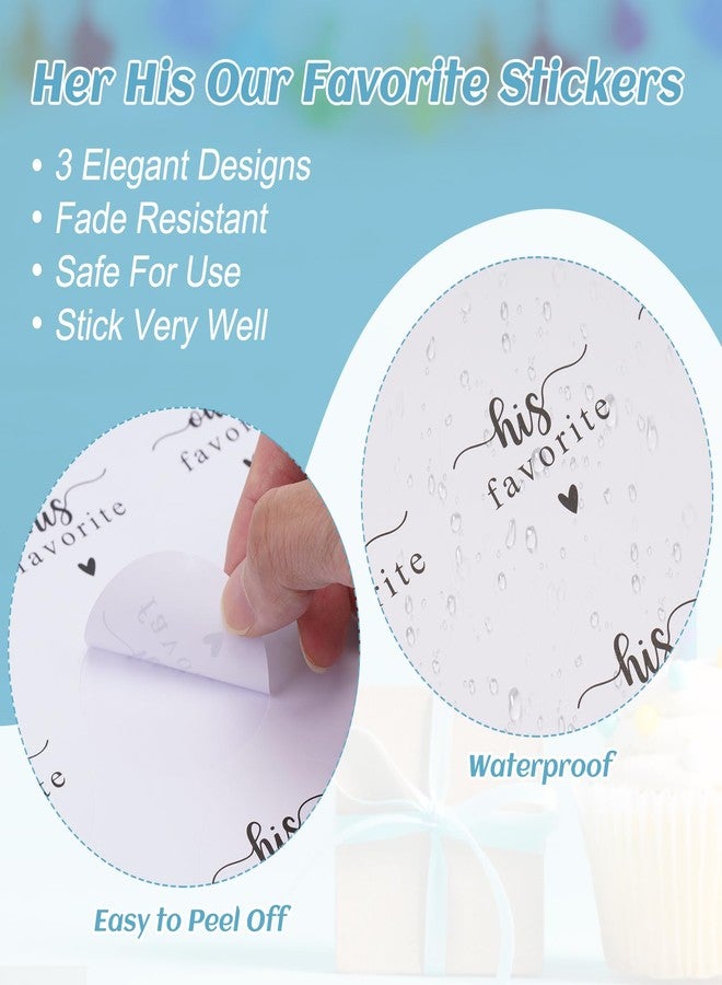 ANWYLL His Her Our Favorite Stickers - Anwyll 120Pcs 2Inch Wedding Stickers for Favor Self Adhesive His Favorites Sticker and Her Favorites Sticker for Bridal Shower Envelope Seal Candy Bag(40Pcs/Design) - Image 3