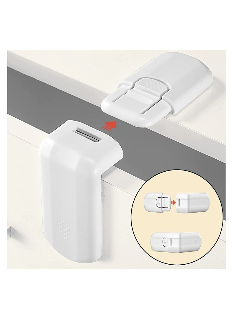 Excefore Kids Safety Cabinet Locks 4Pcs Child Safety Refrigerator Lock for Home Fridge Freezer Door Proof Locks with Adhesive and Easy to Install Anti-pinch Baby 90-degree Safety Right-angle Lock - Image 2