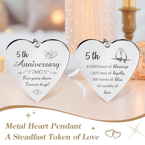 HELORAY 5 Year Aniversario Gift for Her 5yr Anniversary Picture Frame Wood Gifts for 5th Anniversary Wedding Photo Frames Gift for Wife 5 Year Anniversary Decorations for Couple Wedding Anniversary - Image 5