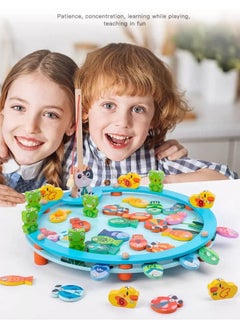 Cordova 26 PCS Magnetic Fishing Game Toddler Wooden Fishing Toy Wooden Toy Magnetic Fishing Game Cat Catch Fish Game For Kids  - Image 3