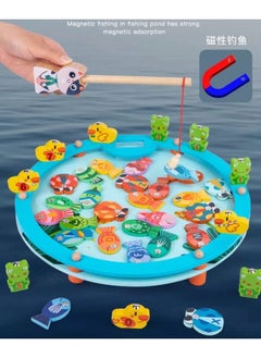 Cordova 26 PCS Magnetic Fishing Game Toddler Wooden Fishing Toy Wooden Toy Magnetic Fishing Game Cat Catch Fish Game For Kids  - Image 4