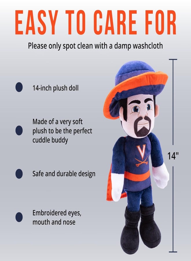 Playtime by Eimmie Plushible 14" University of Virginia Cavman Mascot Plush Figure Toy - College Football Plush Doll, Soft Stuffed Toy for Kids & Adults, Surface Washable Ragdoll, Ideal for Toddlers & All Ages - Image 3