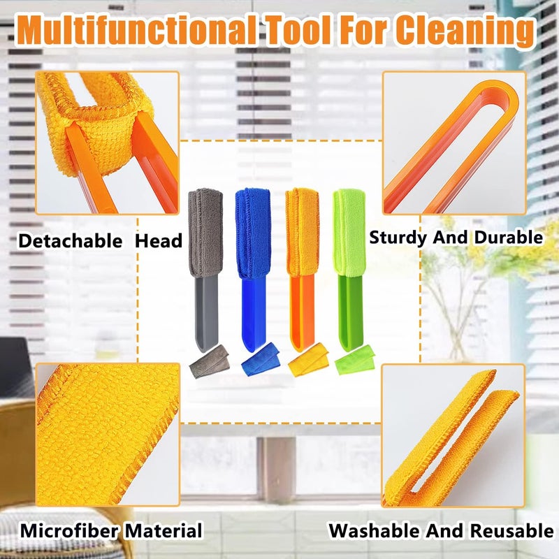 BAIDOON 4 Pack Blind Cleaning Duster with Microfiber Sleeves - Image 3