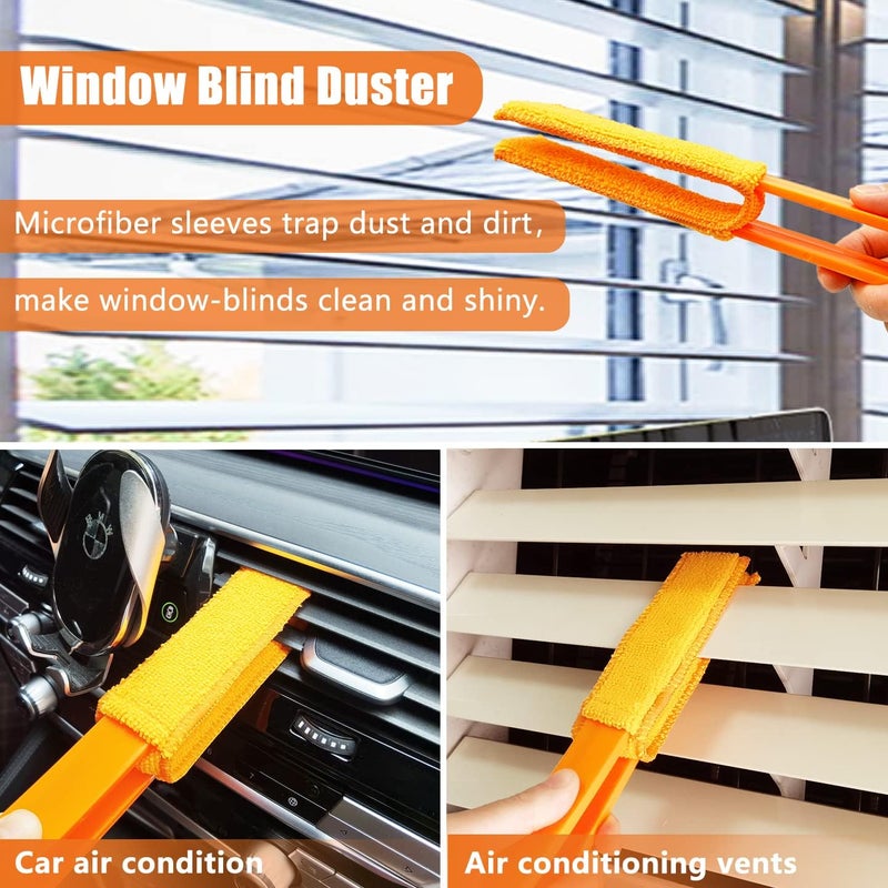 BAIDOON 4 Pack Blind Cleaning Duster with Microfiber Sleeves - Image 4