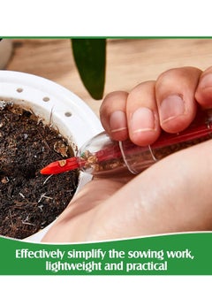 SYOSI Small Seed Planter Tool Mini Garden Hand Tools Distribute Seeds Evenly Indoor Outdoor Sowing Seed Dispenser with 2 Transplanting Tools for Plante Carrot Lettuce Grass Spinach Kale Radish Seed 4PCS  - Image 4