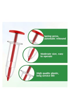 SYOSI Small Seed Planter Tool Mini Garden Hand Tools Distribute Seeds Evenly Indoor Outdoor Sowing Seed Dispenser with 2 Transplanting Tools for Plante Carrot Lettuce Grass Spinach Kale Radish Seed 4PCS  - Image 3