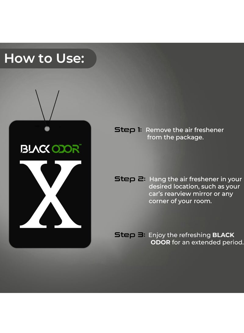 BLACK ODOR X Series Hanging Card Air Freshener – Strawberry Fragrance, Long-Lasting Scent for Car, Home, Office, Non-Toxic & Eco-Friendly Aromatherapy Tablet - Image 3