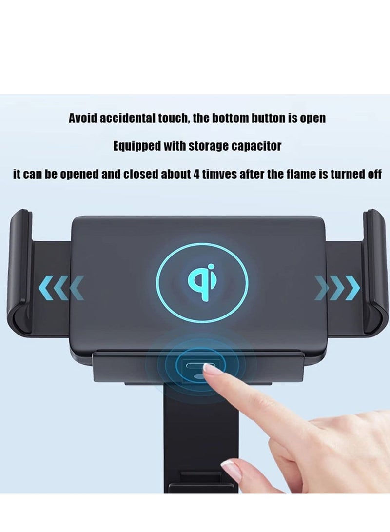 Excefore حامل شاحن سيارة لاسلكي Qi بقوة 15 وات متوافق مع هاتف Galaxy Z Fold3 Fold2 Fold S22 Ultra Google Pixel 6 Pro iPhone 14/13/12/11 Max بمشبك تلقائي سريع - Image 3