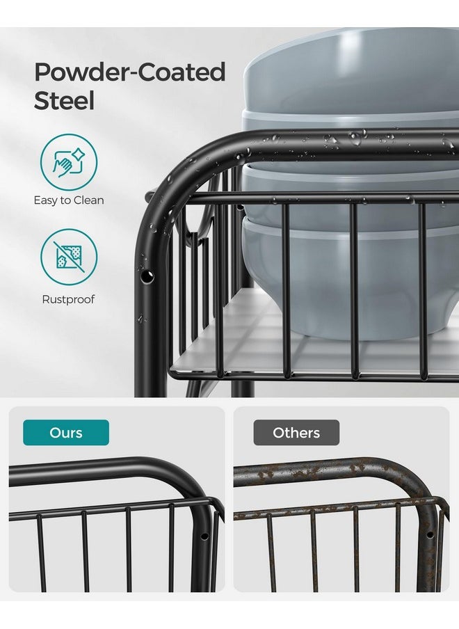 SONGMICS SONGMICS 2-Tier Pull Out Cabinet Organizers, Under Sink Organizer, Bathroom Organizer and Storage, Sliding Basket Drawers, Stackable for Kitchen, Bathroom, Ink Black UKCS017B01  - Image 5