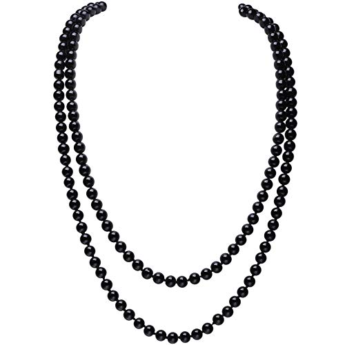 BABEYOND Long Pearl Necklace Faux Pearls Necklace Set 1920s Gatsby Costume Jewelry - Image 1