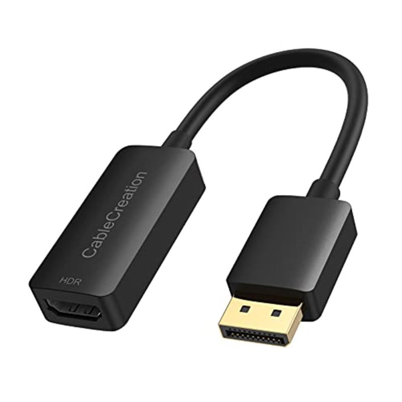 محول DP إلى HDMI نشط HDR 4K@60 هرتز، منفذ DisplayPort مطلي بالذهب 1.4 إلى HDMI ذكر إلى أنثى، يدعم 4K@60 هرتز، 2K@144 هرتز، 1080P@144 هرتز، شاشة Eyefinity المتعددة المتوافقة مع سطح المكتب والتلفزيون والشاشة والمزيد - Image 1