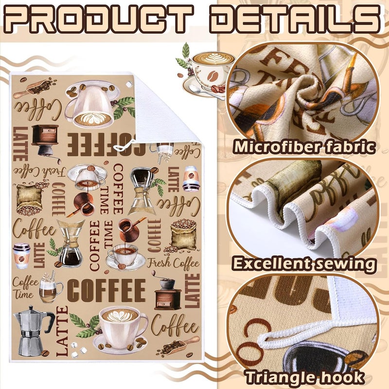 Bencailor 6 Pcs Coffee Kitchen Towels Decorative Sets Dish Towels Absorbent Fast Drying Hand Tea Vintage Hanging Reusable Cleaning Dishcloths for Cooking Farmhouse Bathroom Accessory - Image 5