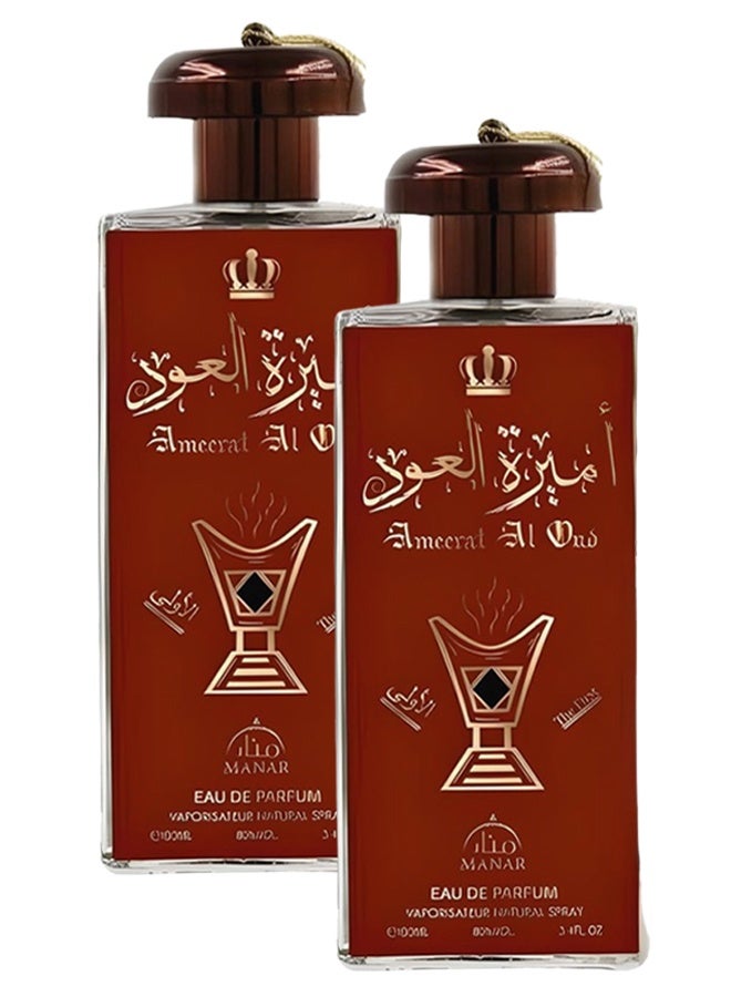manar 2 Pieces Ameerat Al Oud Perfume For Women 100ml EDP - Image 1