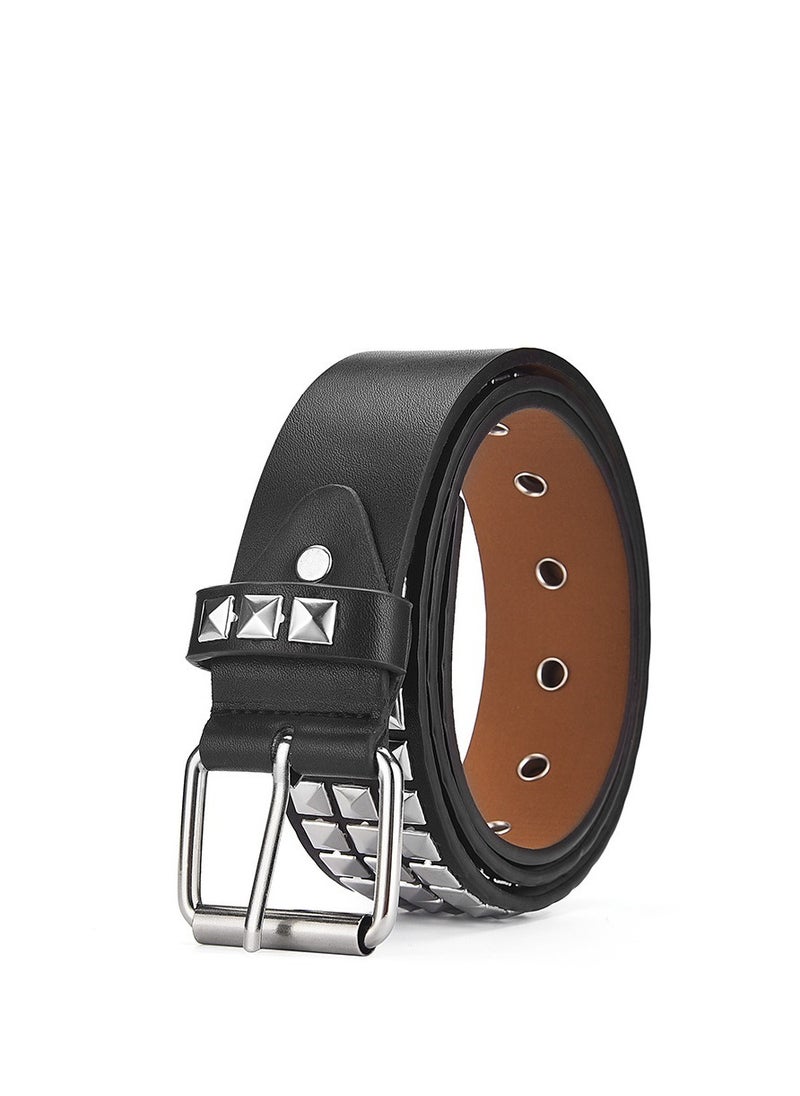 Generic - Studded Belt Metal Punk Rock Rivet Belt Square Beads with Bright Pyramid for Women Men - Image 1