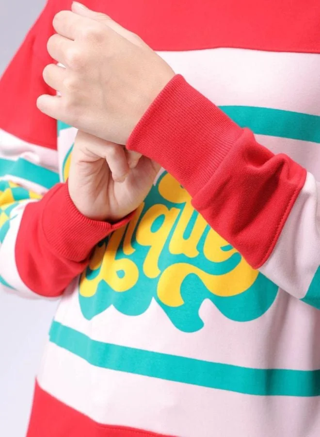 Freehand  Women Relaxed Fit Typography Printed Crew Neck Long Sleeve Oversized Sweatshirt  | Best Price UAE