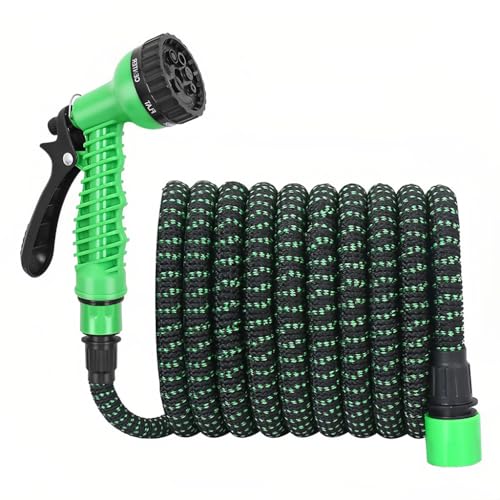 HASTHIP® 5m Garden Hose, Expandable Garden Hose Pressurized Nozzle Flexible Water Hose Garden Hoses with 7 Spray Modes, Multipurpose Garden Hoses for Watering, Car Cleaning - Image 1