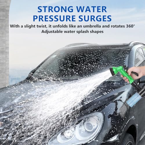 HASTHIP® 5m Garden Hose, Expandable Garden Hose Pressurized Nozzle Flexible Water Hose Garden Hoses with 7 Spray Modes, Multipurpose Garden Hoses for Watering, Car Cleaning - Image 3