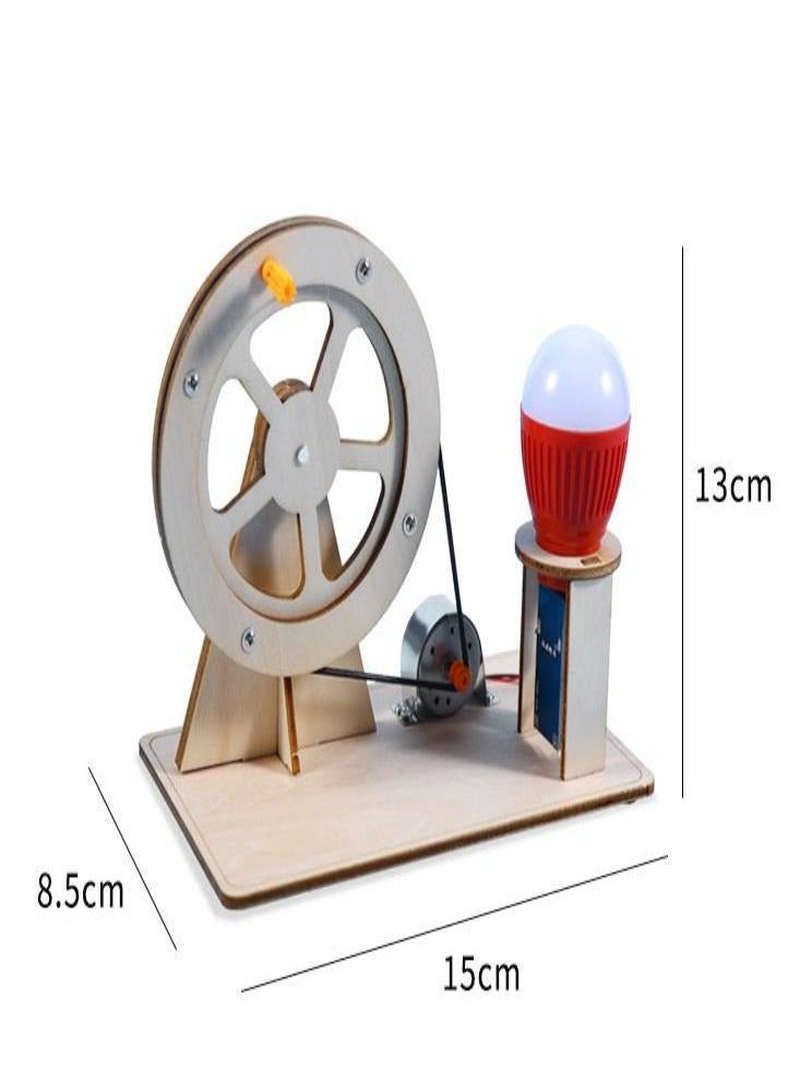 Oasisgalore Oasisgalore Wooden Hand Cranked Generator Manual Electricity Generator Toy Science Experiments Kit for Kids Children  - Image 2