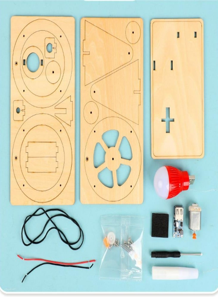 Oasisgalore Oasisgalore Wooden Hand Cranked Generator Manual Electricity Generator Toy Science Experiments Kit for Kids Children  - Image 3