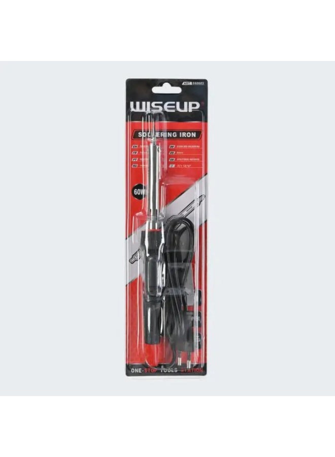 وايزأب مكواة لحام احترافية من WISEUP - 40 واط، عنصر تسخين كهربائي، مع مؤشر LED - أسود/أحمر