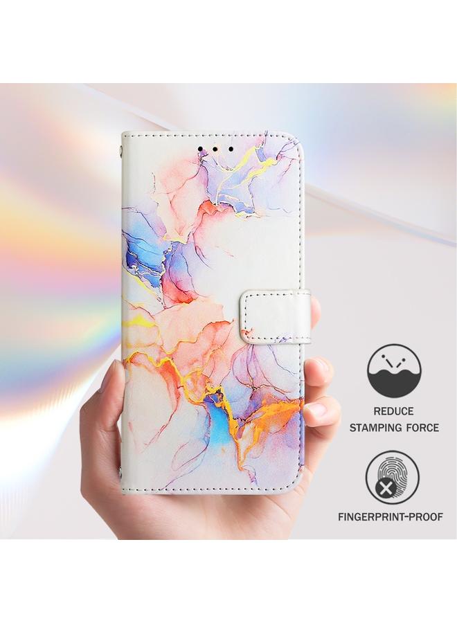 اس-توب جراب هاتف Oukitel C38 PT003 من الجلد القابل للطي بنمط رخامي - Image 5