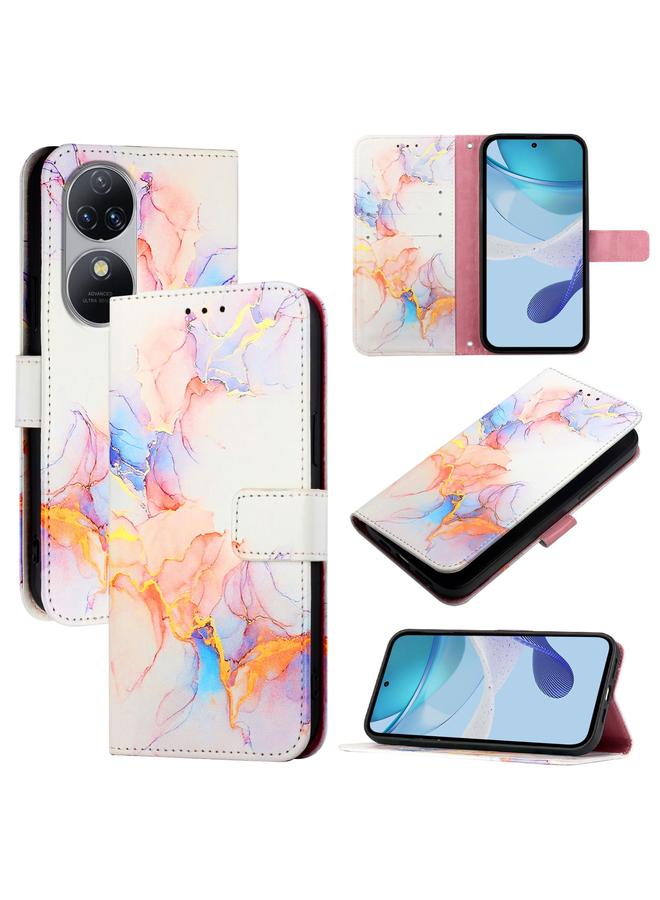 اس-توب جراب هاتف Oukitel C38 PT003 من الجلد القابل للطي بنمط رخامي - Image 1