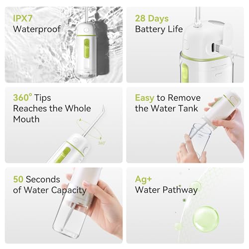 bixdo Water Flosser Portable for Travel - Mini Water Flosser with 3 Modes, IPX7 Waterproof, 360° Nozzles, Cordless Water Dental Flosser for Teeth Cleaning Flossing for Adults, Braces & Sensitive Gums - Image 5
