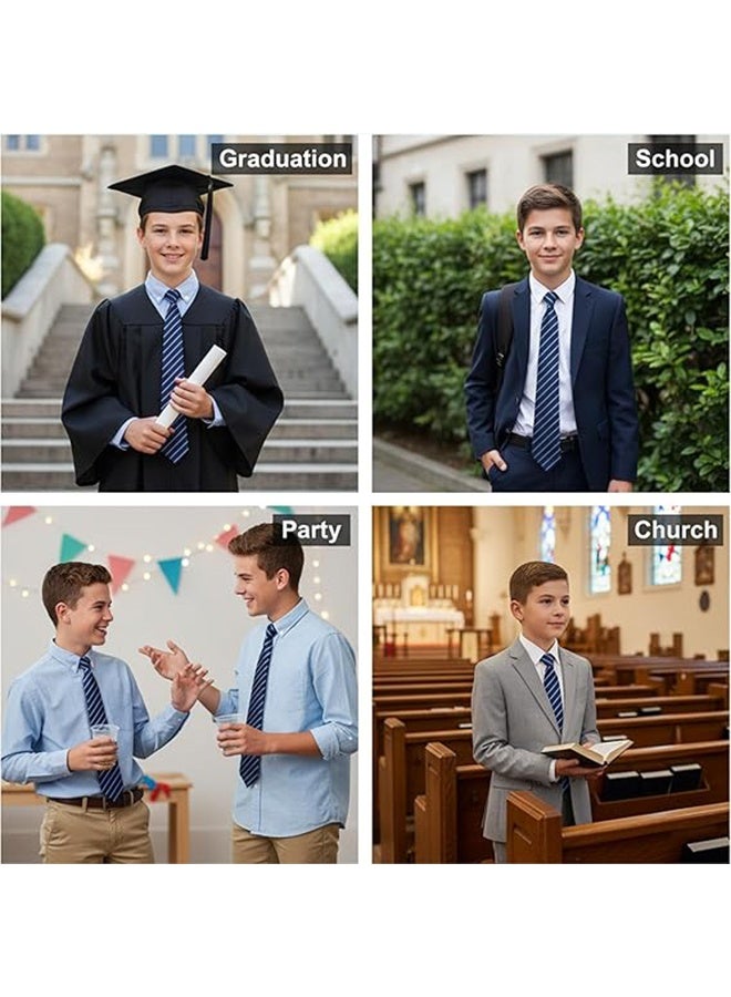 Lemon 4PCS Zipper Ties Set for Men Adjustable Men's Pretied Neckties Zip on Tie for Men Zipper Skinny Necktie Clip on Slim Tie - Image 4