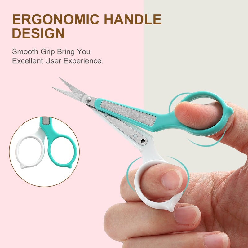 PAFASON High Precision Eyebrow Grooming Scissor Set, Beauty Makeup Cosmetic Tool, Curved, Straight Tip, Stainless Steel, Safety Case for Trimming Eyelash Extensions - Image 5