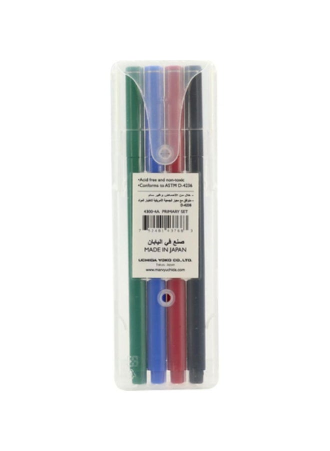 Marvy Uchida Le Pen Fine liner Pen Black; Blue ;Green; Red Ink ColorFine Tip4 Pieces - Image 2