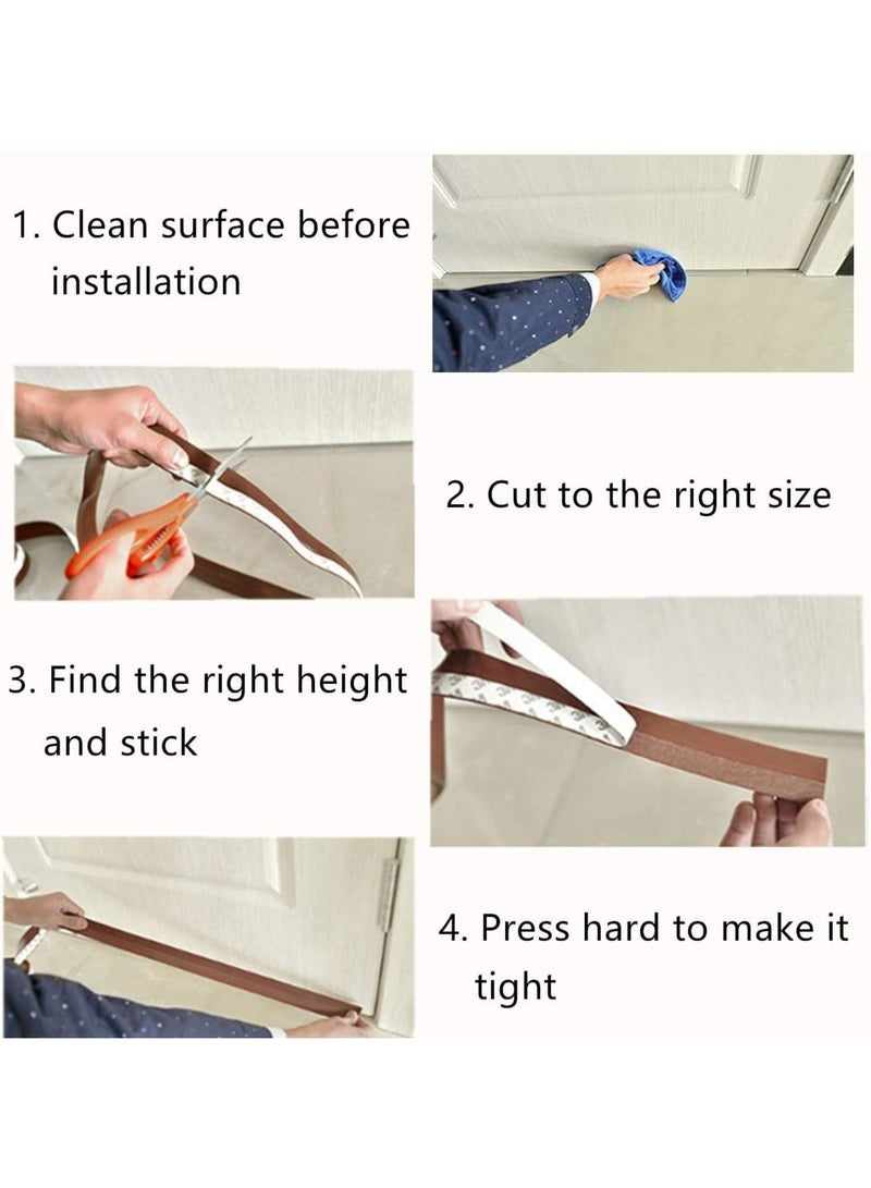 Luckam شريط سيليكون بني 5م - مانع تسرب للماء والصوت ذاتي اللصق لوقف تسرب الهواء للأبواب والنوافذ والفجوات في الحمام - Image 4