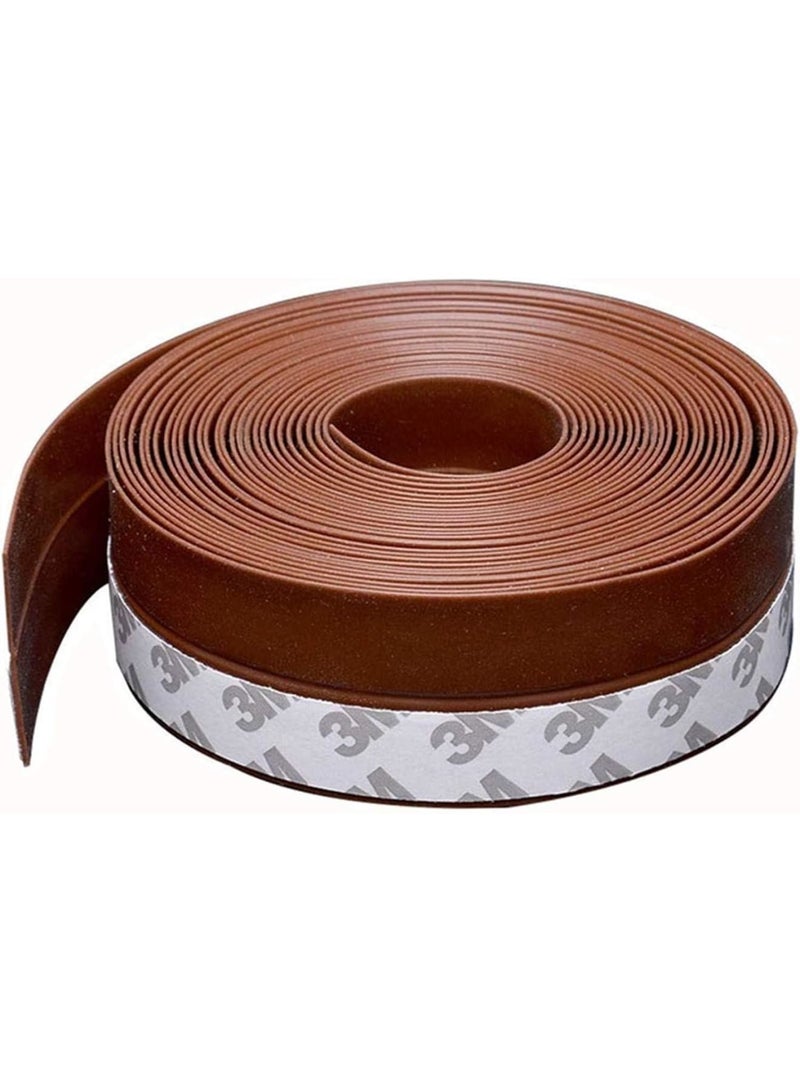 Luckam شريط سيليكون بني 5م - مانع تسرب للماء والصوت ذاتي اللصق لوقف تسرب الهواء للأبواب والنوافذ والفجوات في الحمام - Image 1