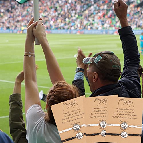 RINHOO 2Pcs Soccer Ball Basketball Bracelets Sport Baseball Rugby Charm Bracelet Adjustable Braided Rope Bracelet Friendship for Team Women Men - Image 3