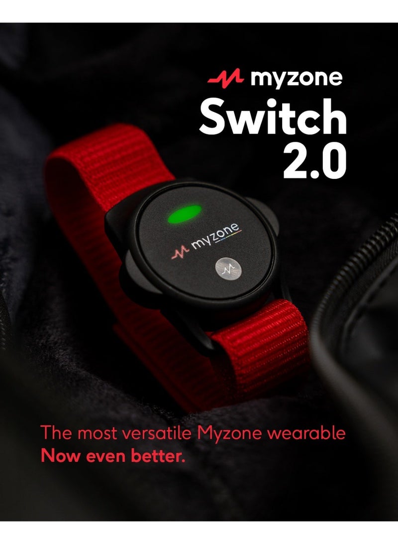 Myzone Switch 2.0 Heart Rate Monitor & Fitness Tracker, 3-in-1 Chest Strap Arm Band Wrist Wearable | 99.4% ECG Accuracy, 10m Waterproof Swim Tracking, Bluetooth & ANT+, 6 Months Battery, Free App, Black - Image 2