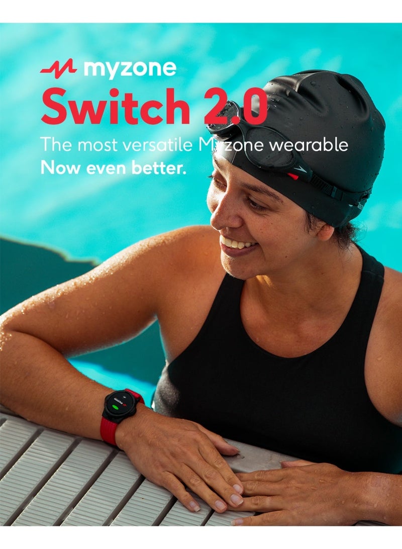 Myzone Switch 2.0 Heart Rate Monitor & Fitness Tracker, 3-in-1 Chest Strap Arm Band Wrist Wearable | 99.4% ECG Accuracy, 10m Waterproof Swim Tracking, Bluetooth & ANT+, 6 Months Battery, Free App, Black - Image 3
