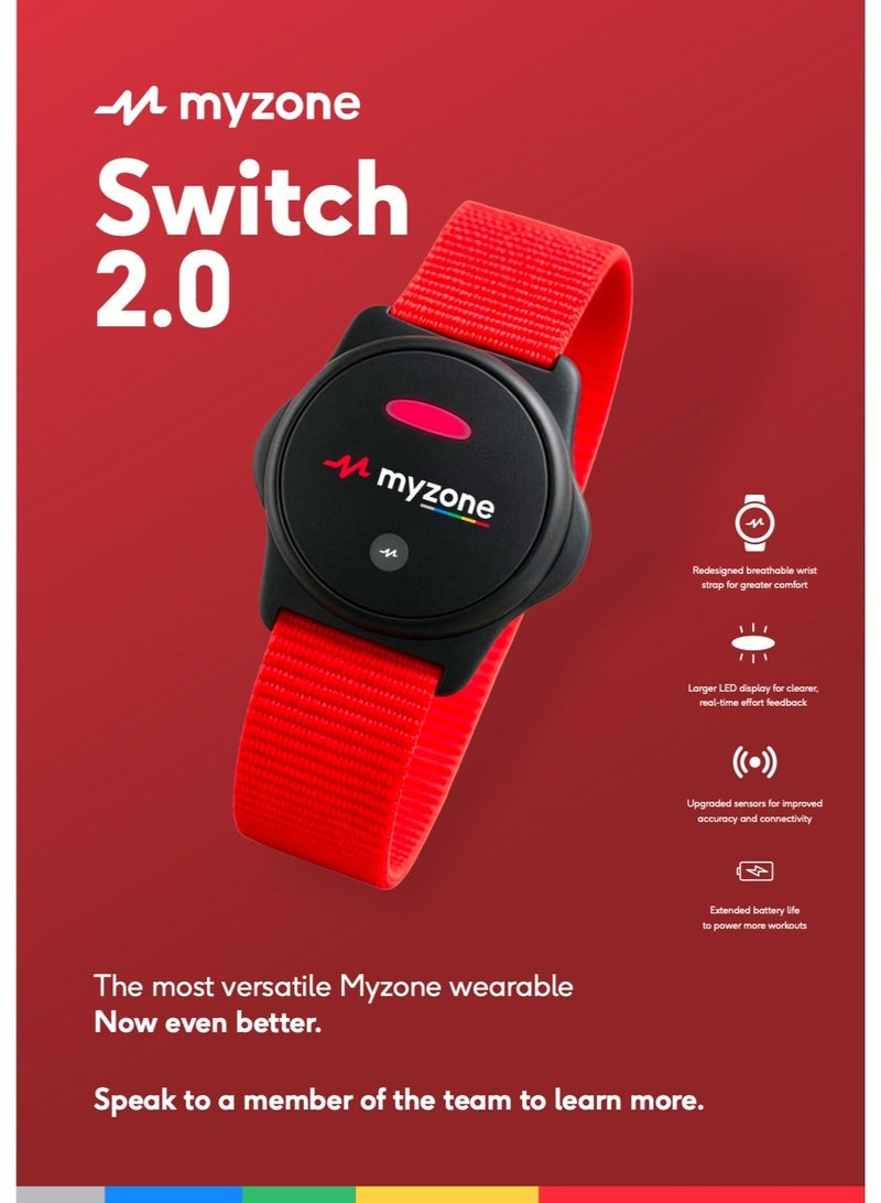 Myzone Switch 2.0 Heart Rate Monitor & Fitness Tracker, 3-in-1 Chest Strap Arm Band Wrist Wearable | 99.4% ECG Accuracy, 10m Waterproof Swim Tracking, Bluetooth & ANT+, 6 Months Battery, Free App, Black - Image 1