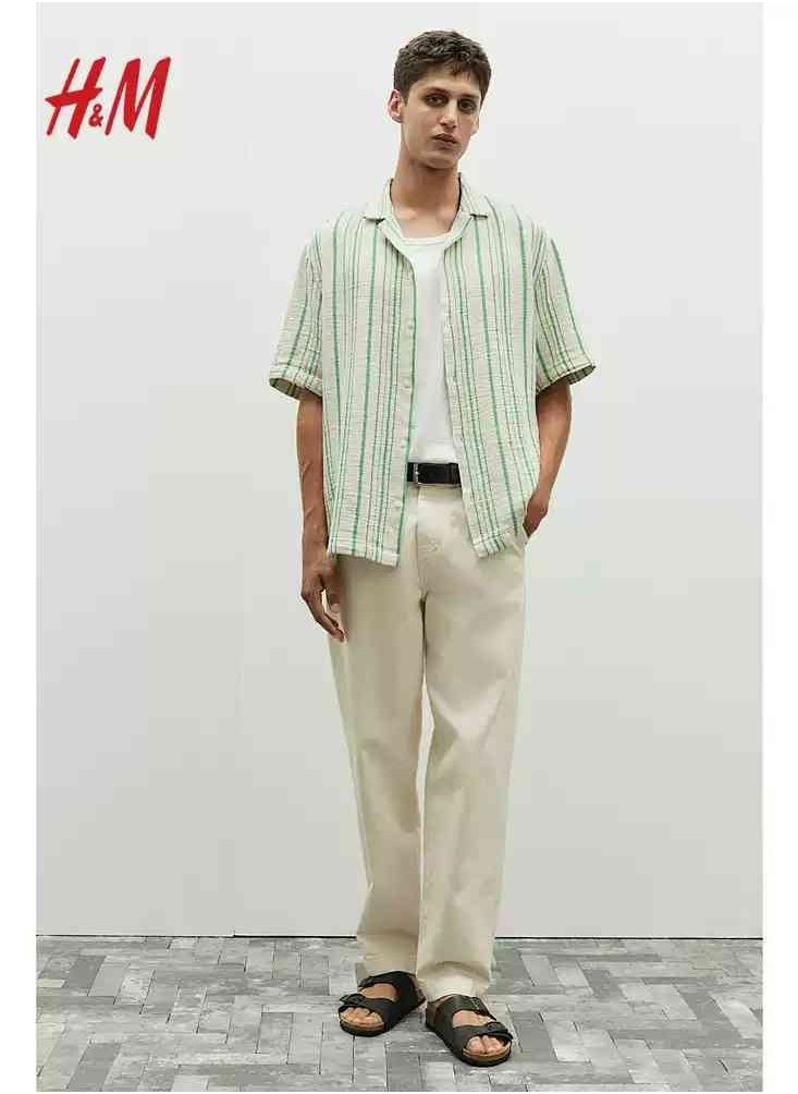 H and M - HM Autumn New Casual Loose Short Sleeved Shirt - Image 1