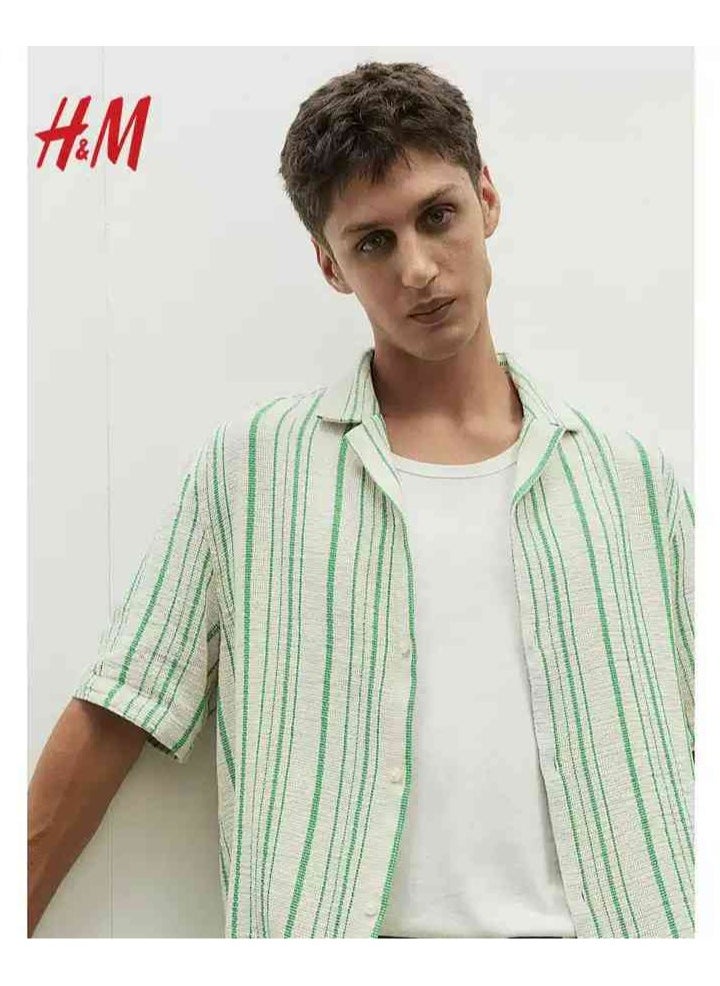 H and M - HM Autumn New Casual Loose Short Sleeved Shirt - Image 1