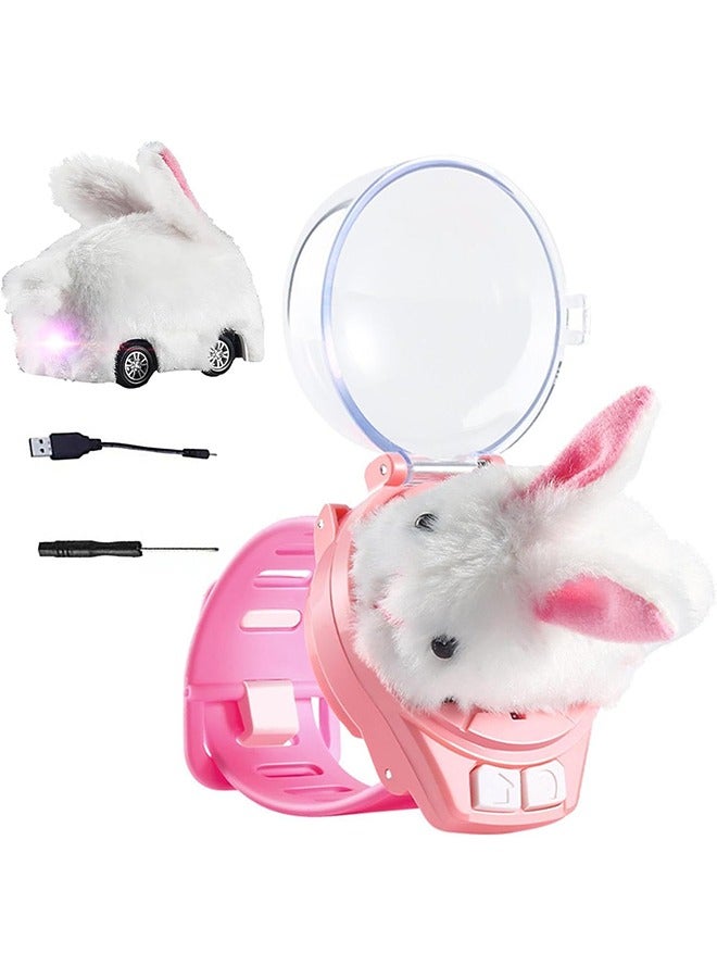 Mini RC Rabbit Hare Car Watch Radio Remote Control Vehicle Animal Toys Plush Bunny Realistic Baby Toddler Kids Birthday Gifts - Image 3