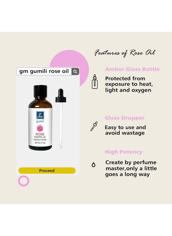 gm gumili Rose Essential Oil, Home Fragrance Scent Oil For Diffuser, Skin, Hair, Candle, Soap, Dryer Balls, Laundry 1 Oz/30Ml  - Image 4