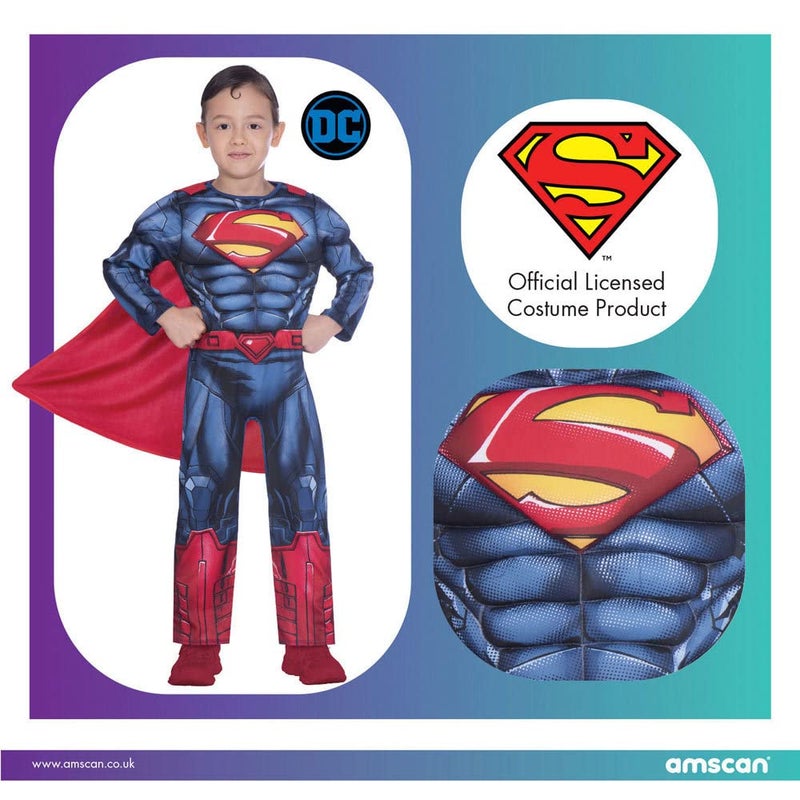Officially Licensed DC Comics Superman Muscle Chest Costume for Boys - Image 4