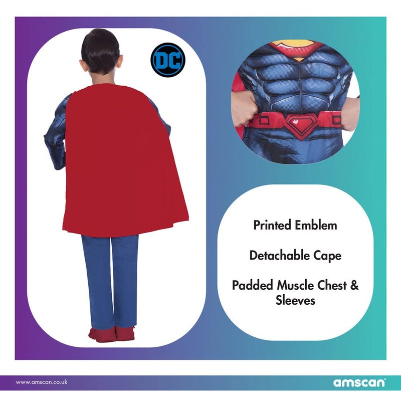 Officially Licensed DC Comics Superman Muscle Chest Costume for Boys - Image 5