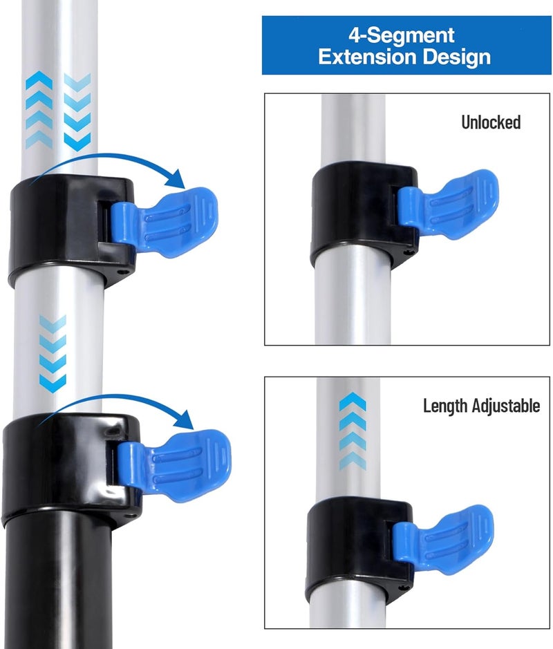 Lineslife Telescoping Pole, 4-12 FT Paint Roller Extension Pole,Multi-Purpose Sturdy Aluminum Alloy with Flip-Lock Design for Windows, Painting, Dusting and Cleaning - Image 3