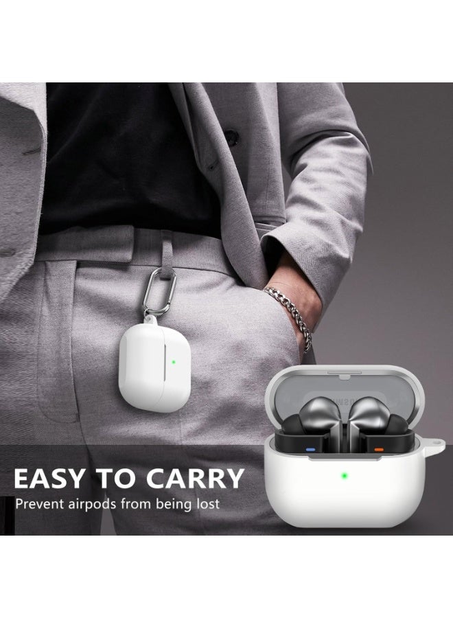 Samsung Galaxy Buds 3 / Buds 3 Pro Protective Case Cover with Cleaner Kit – Soft Silicone with Carabiner - Image 5