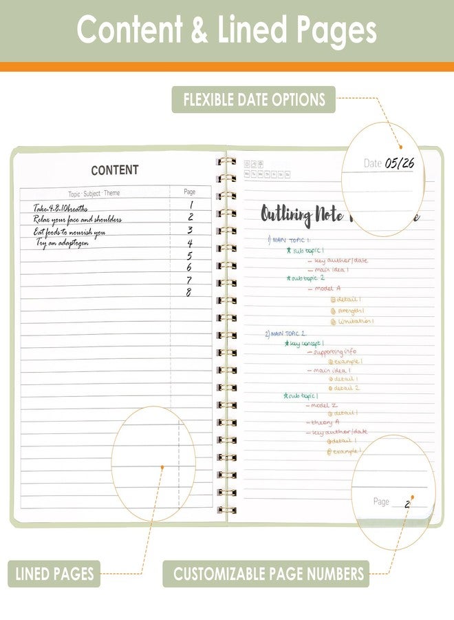 LABUK Spiral Notebook 8.5 x 11, A4 Hardcover Notebooks for Women, 55 Sheets 110 Pages Large Journal for Work, School, (Green) - Image 5