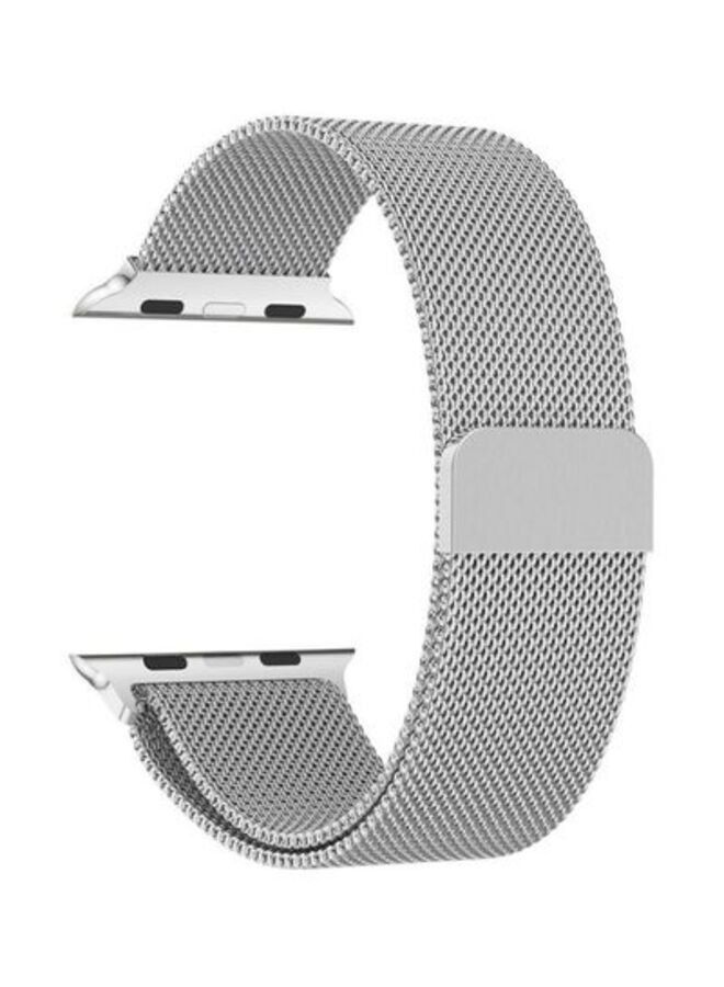 ACLIX Replacement Band For Apple Watch Series 1/2/3/4 44mm/42mm Silver Mesh - Image 1