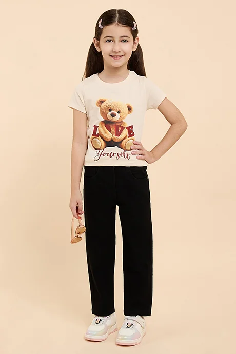 R&B Solid Straight Fit Jeans with Button Closure
