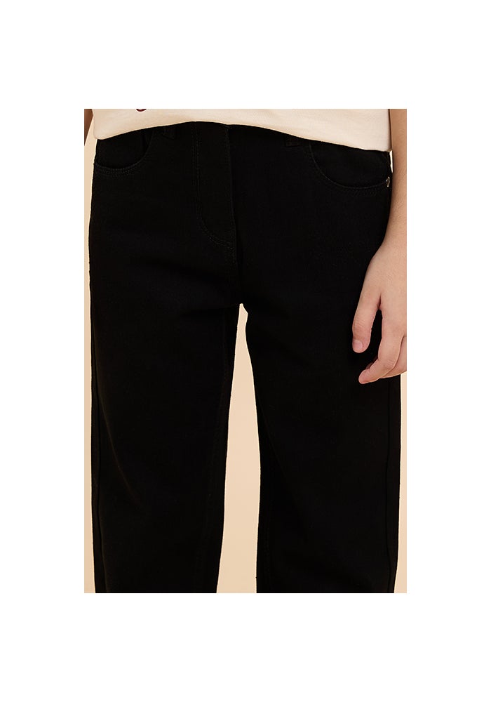 R&B Solid Straight Fit Jeans with Button Closure - Image 5