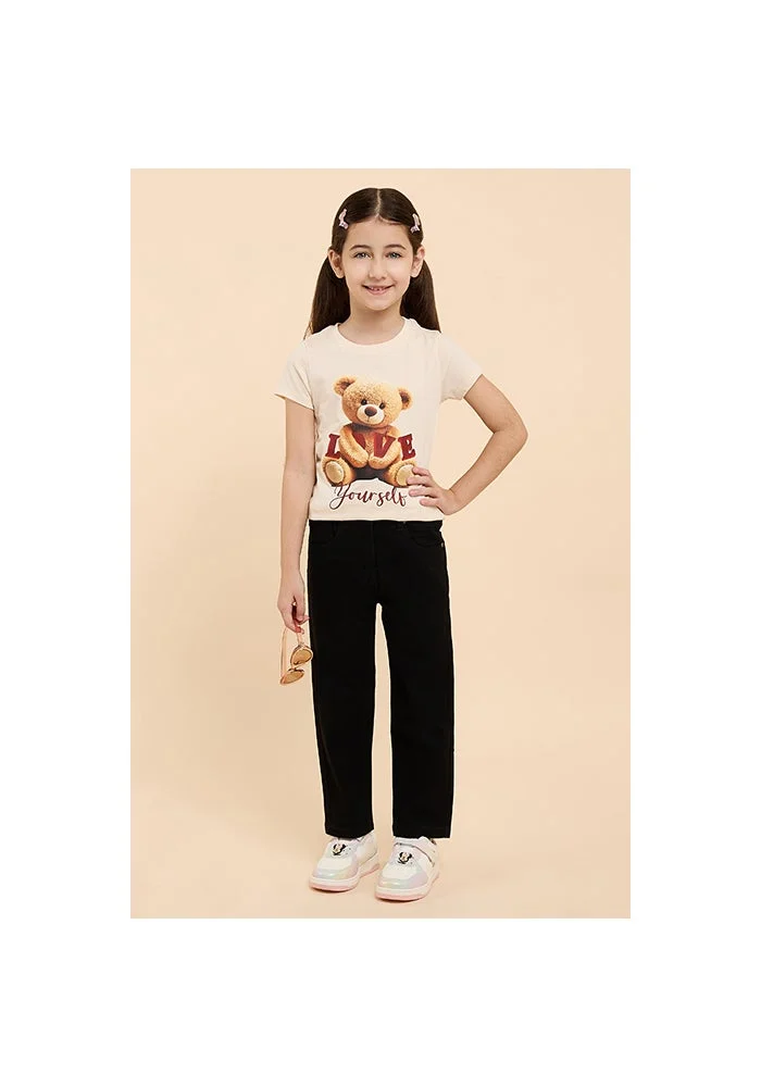 R&b Solid Straight Fit Jeans with Button Closure